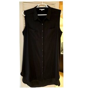 DR2 Sheer Sleeveless Tunic Button Down